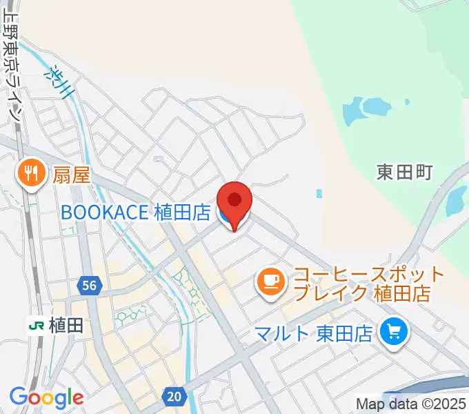 ブックエース植田店の地図