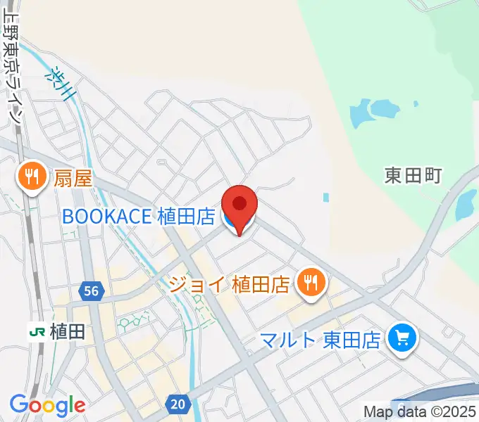 ブックエース植田店の地図