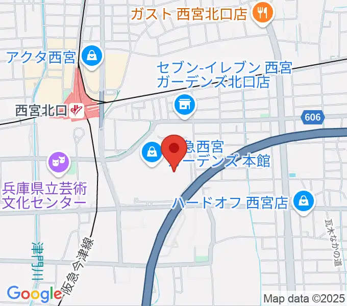 HMV阪急西宮ガーデンズの地図