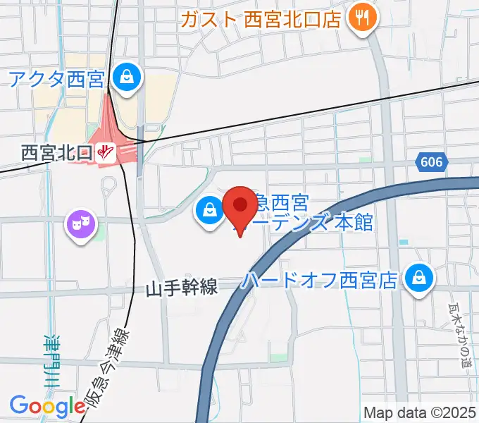 HMV阪急西宮ガーデンズの地図
