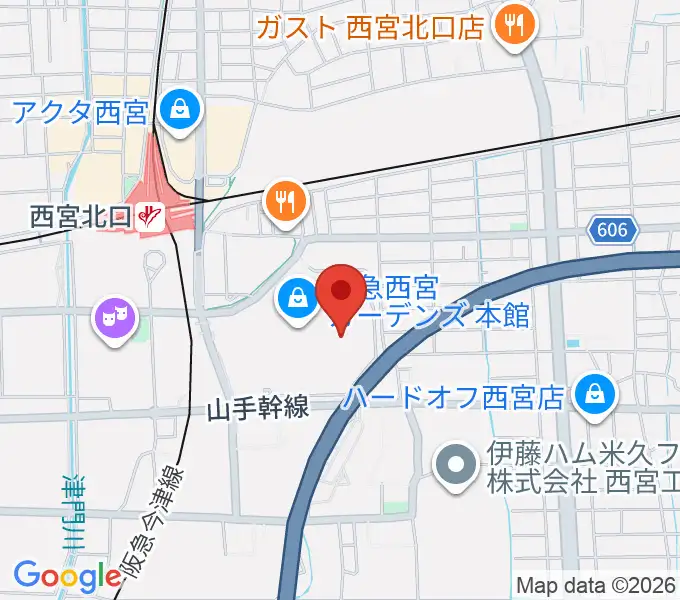 HMV阪急西宮ガーデンズの地図