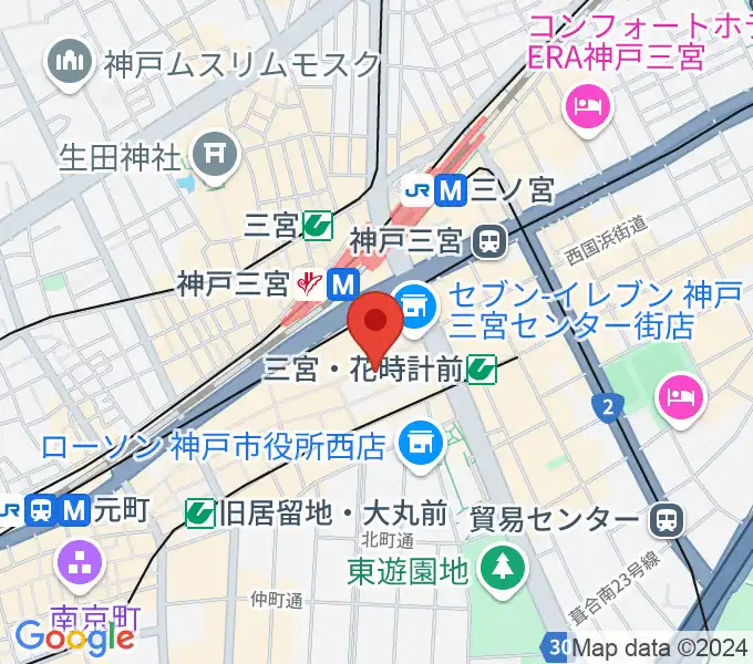 HMV三宮オーパの地図