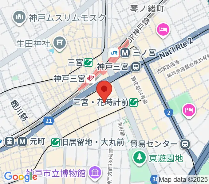 HMV三宮オーパの地図