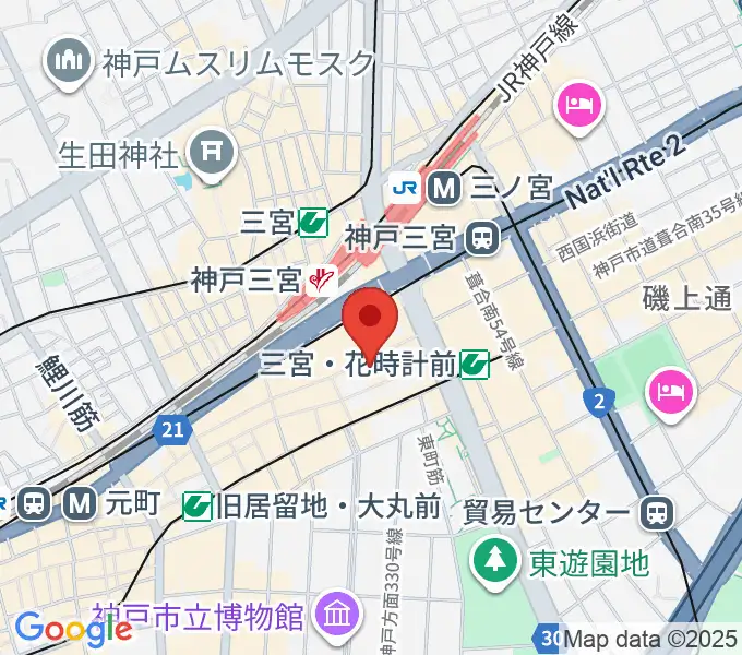 HMV三宮オーパの地図
