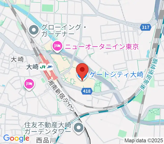 ゲートシティホール＆ルームの地図