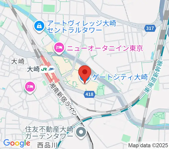 ゲートシティホール＆ルームの地図