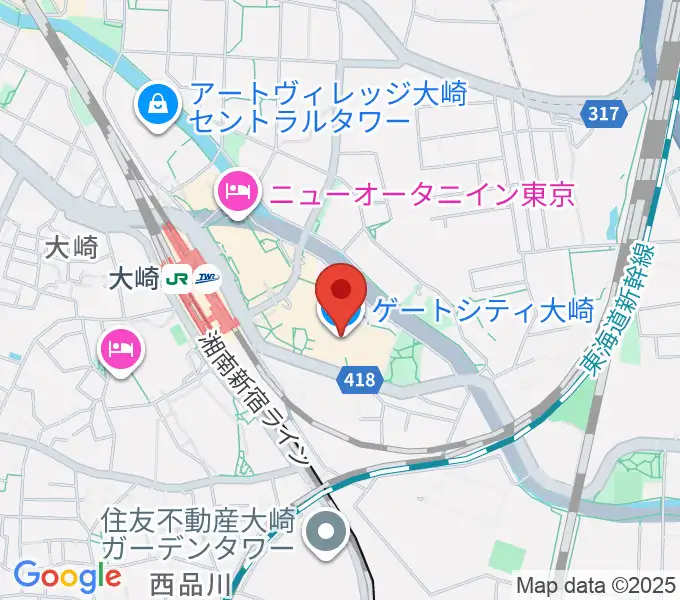 ゲートシティホール&ルームの地図