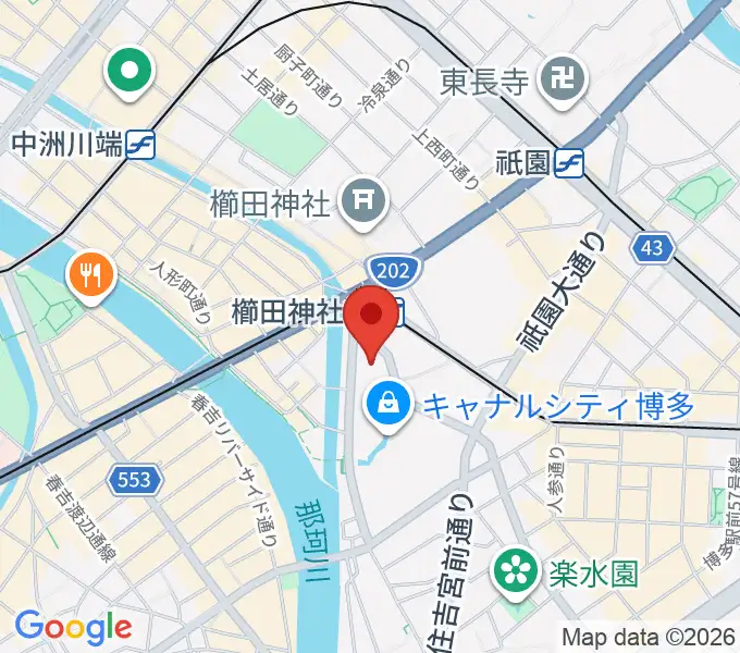 キャナルシティ劇場の地図