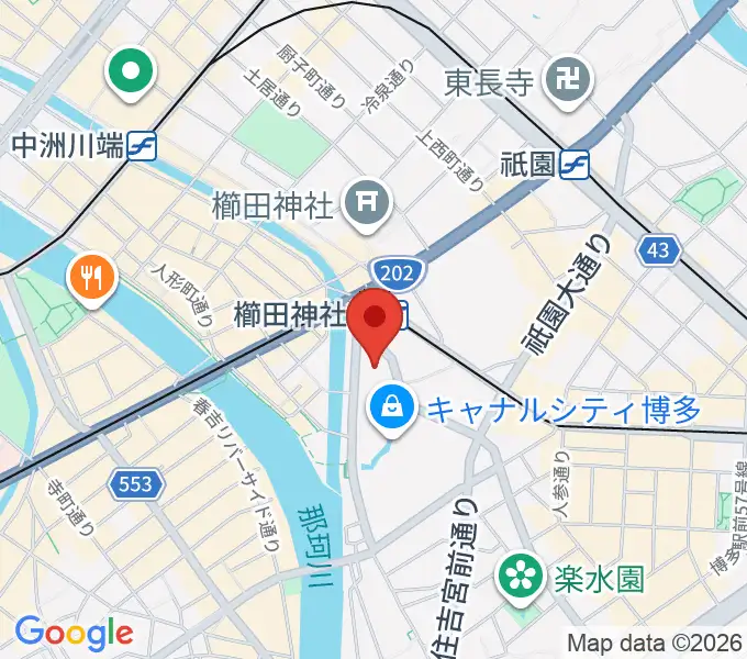 キャナルシティ劇場の地図