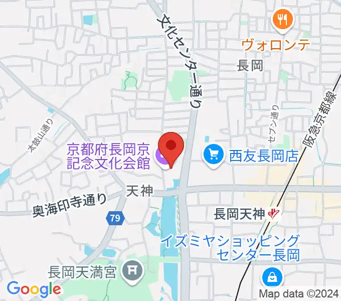 京都府長岡京記念文化会館の地図