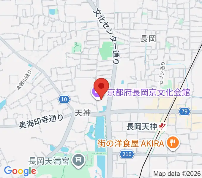 京都府長岡京記念文化会館の地図
