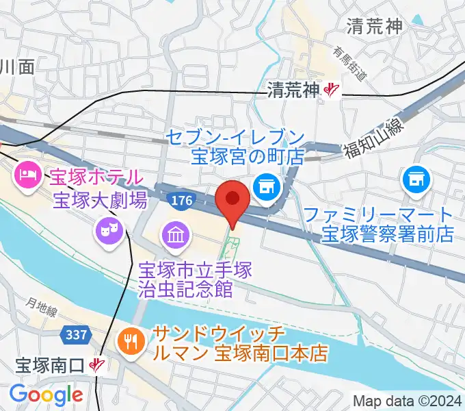 宝塚文化創造館の地図