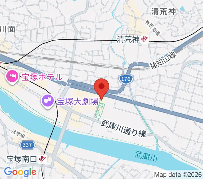 宝塚文化創造館の地図