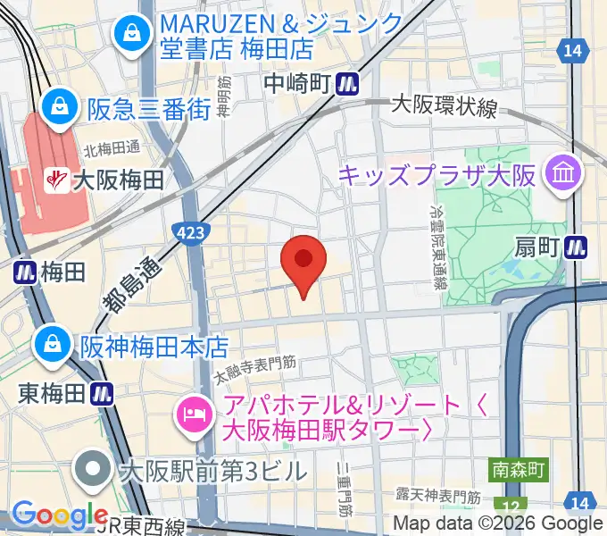 梅田Zeelaの地図