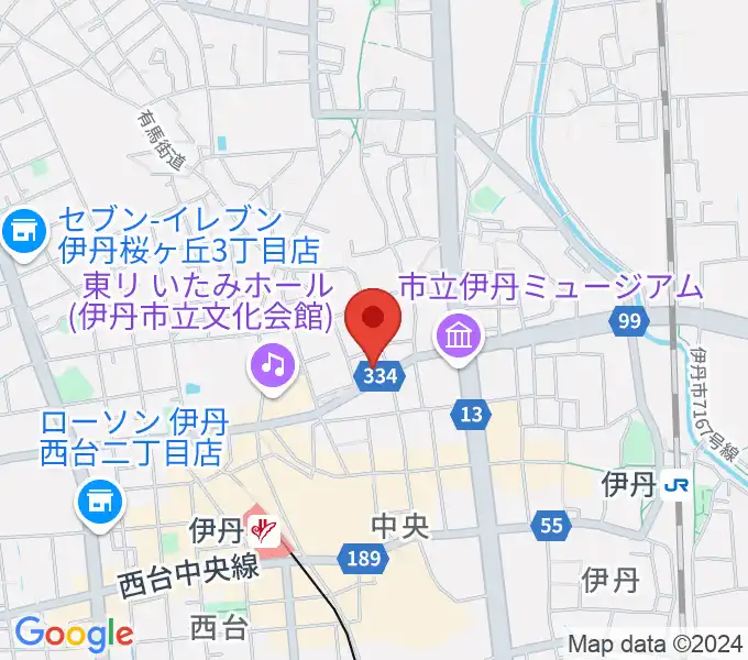 伊丹アイフォニックホールの地図