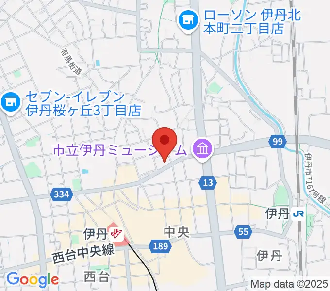 伊丹アイフォニックホールの地図