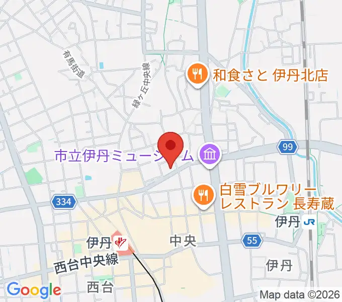 伊丹アイフォニックホールの地図