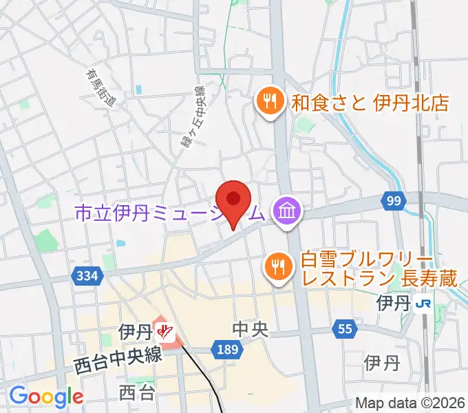 伊丹アイフォニックホールの地図