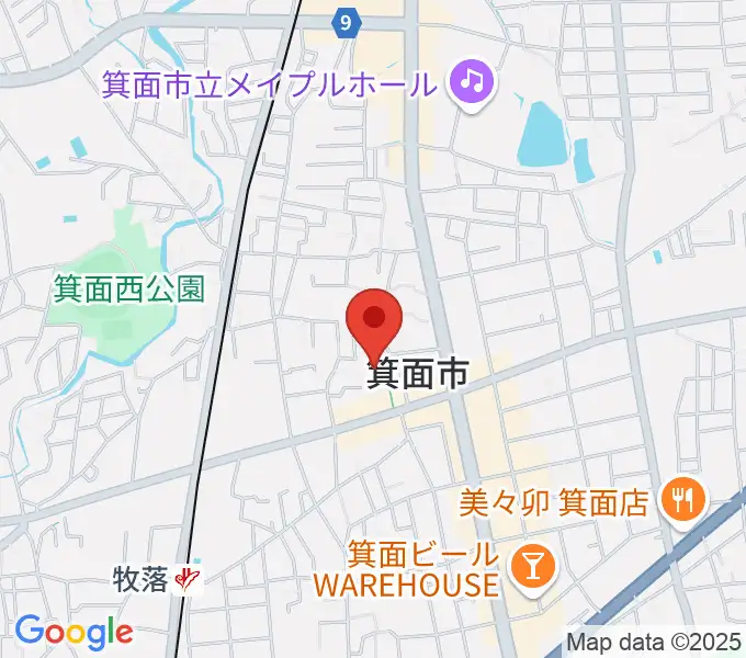 グリーンホール（箕面市立市民会館）の地図