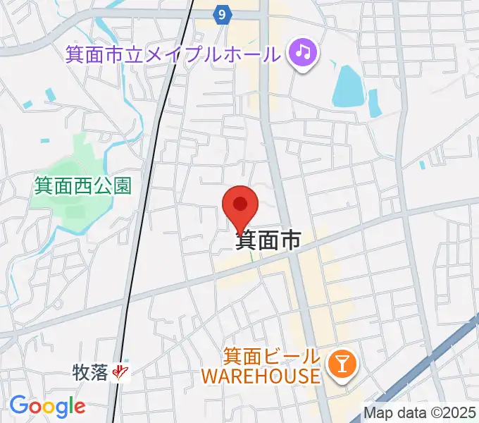 グリーンホール（箕面市立市民会館）の地図