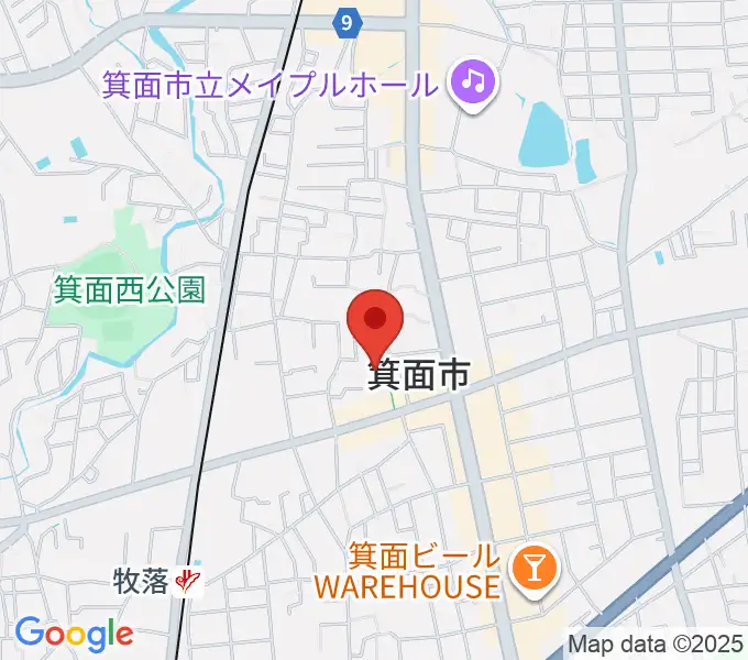 グリーンホール（箕面市立市民会館）の地図