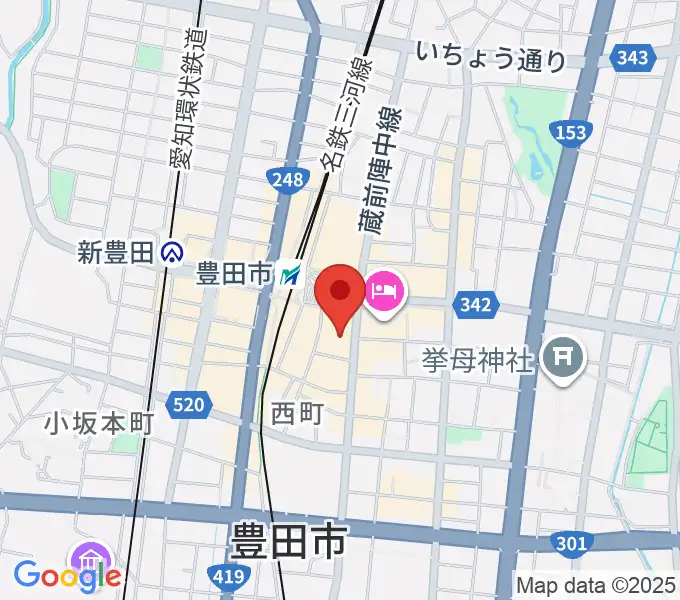 豊田市コンサートホールの地図