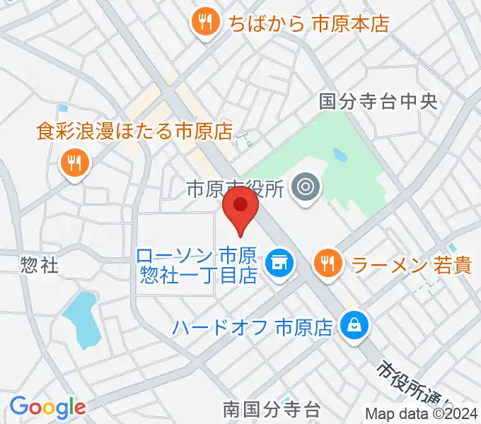 市原市市民会館の地図