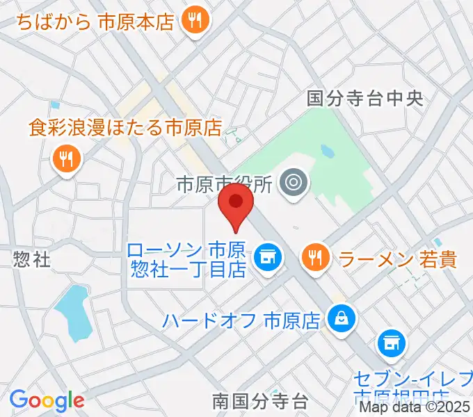 市原市市民会館の地図