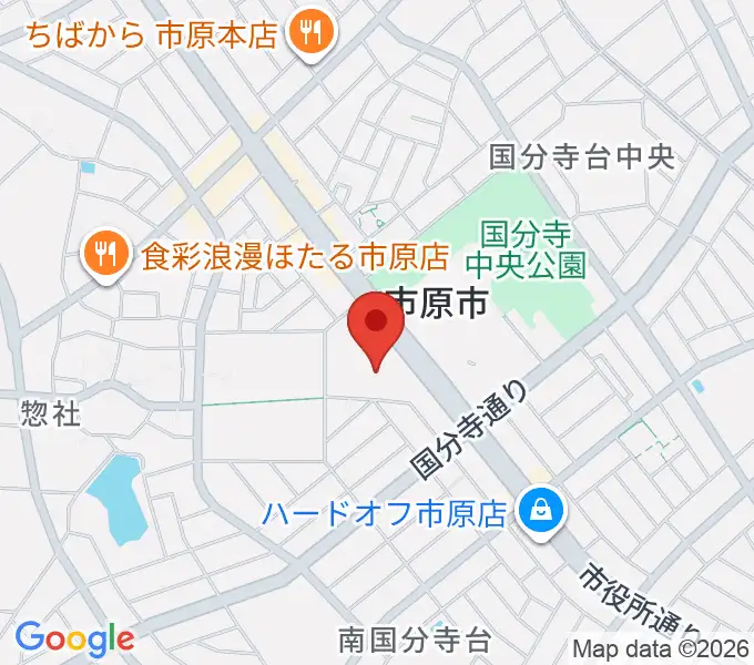 市原市市民会館の地図