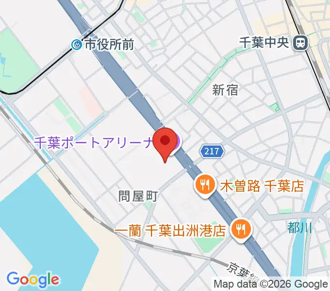 ちばぎんアリーナの地図