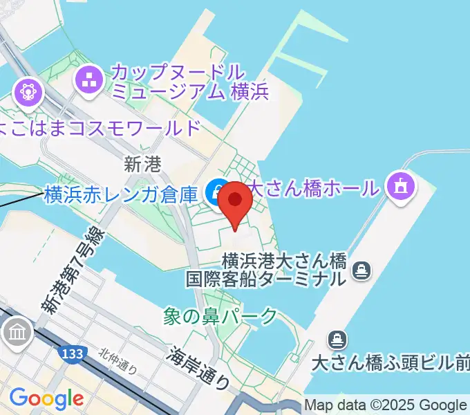 横浜赤レンガ倉庫1号館の地図