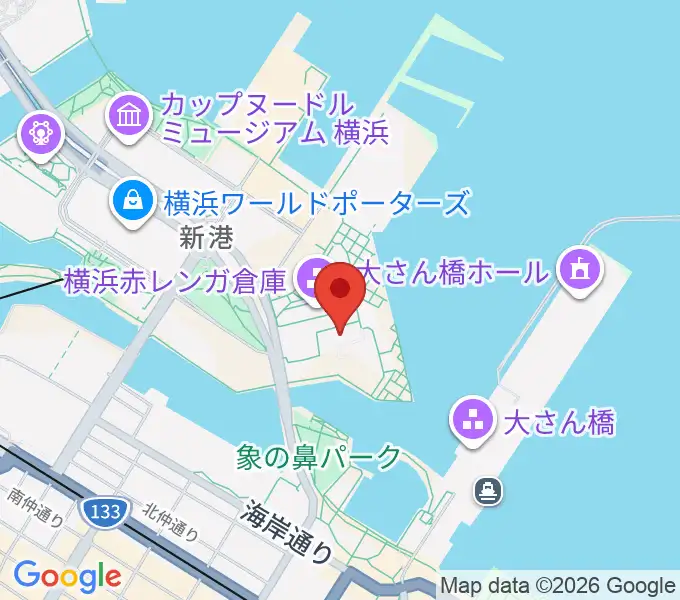 横浜赤レンガ倉庫1号館の地図