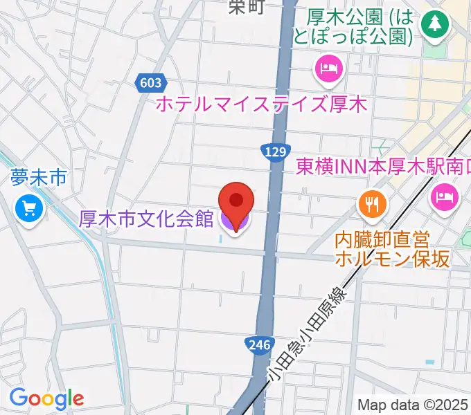厚木市文化会館の地図