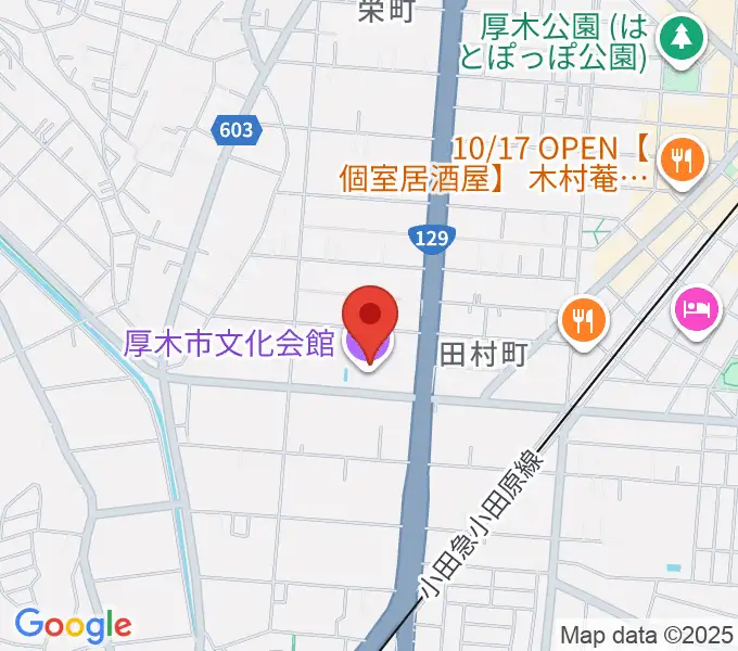 厚木市文化会館の地図