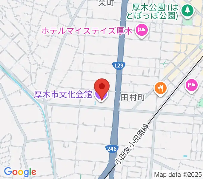 厚木市文化会館の地図