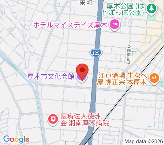厚木市文化会館の地図