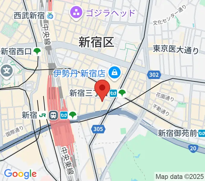 新宿シアターモリエールの地図