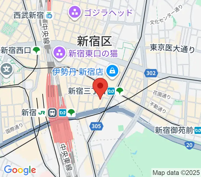 新宿シアターモリエールの地図