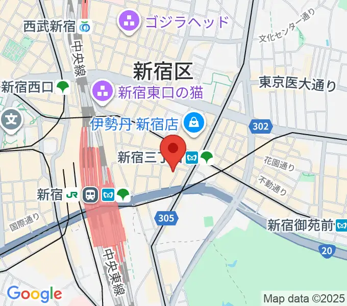 新宿シアターモリエールの地図