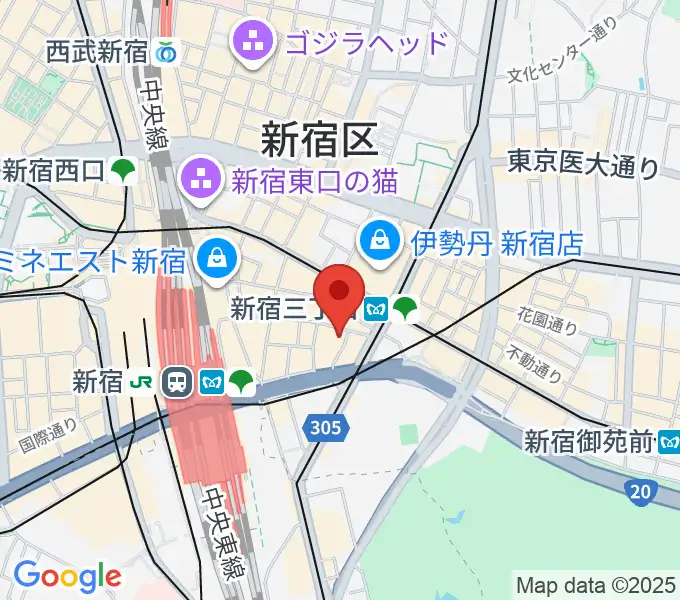 新宿シアターモリエールの地図