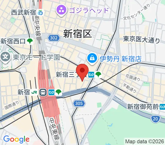 新宿シアターモリエールの地図