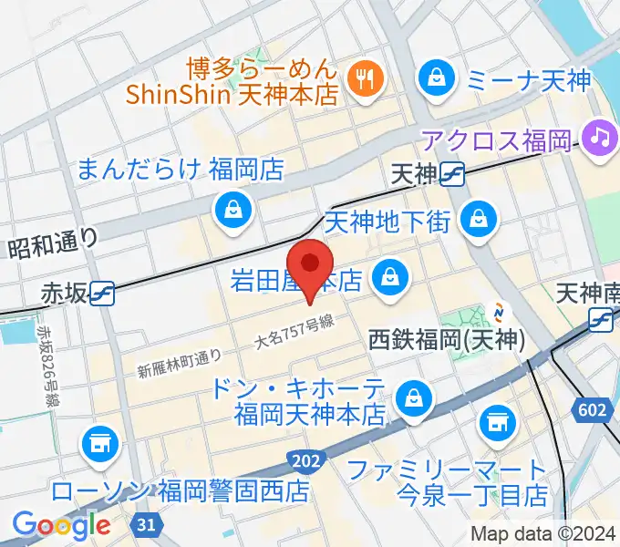 福岡天神ROOMSの地図