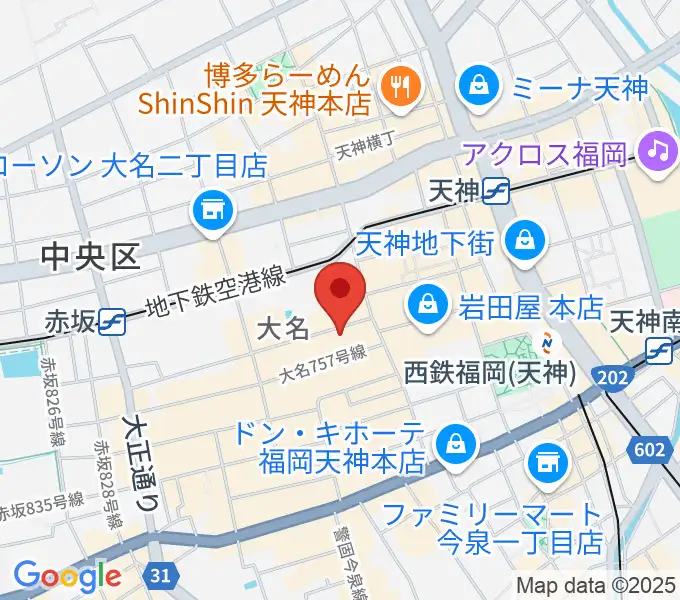 福岡天神ROOMSの地図