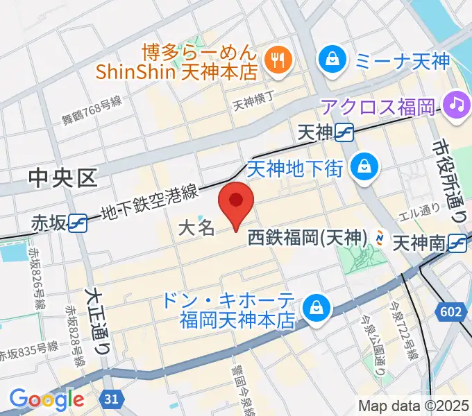 福岡天神ROOMSの地図