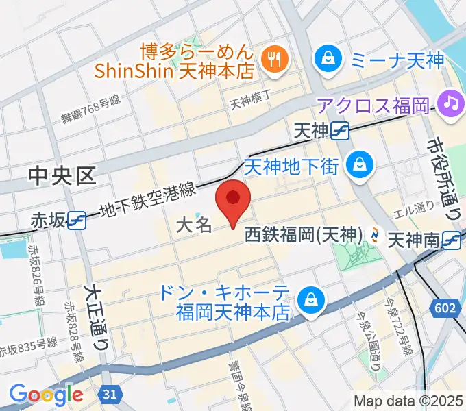 福岡天神ROOMSの地図