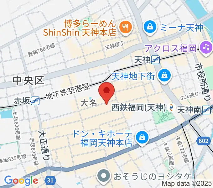 福岡天神ROOMSの地図