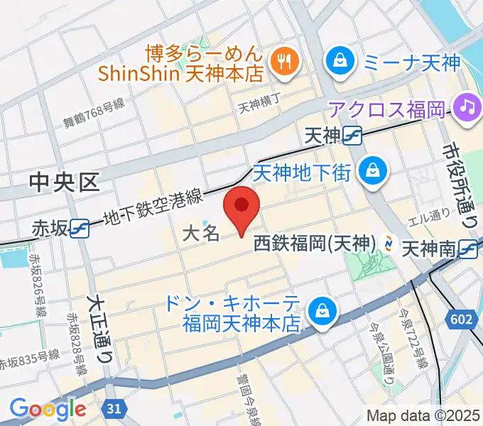 福岡天神ROOMSの地図