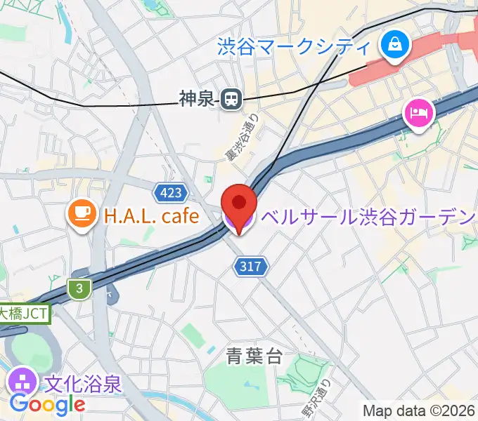 ベルサール渋谷ガーデンの地図