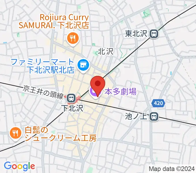 小劇場楽園の地図