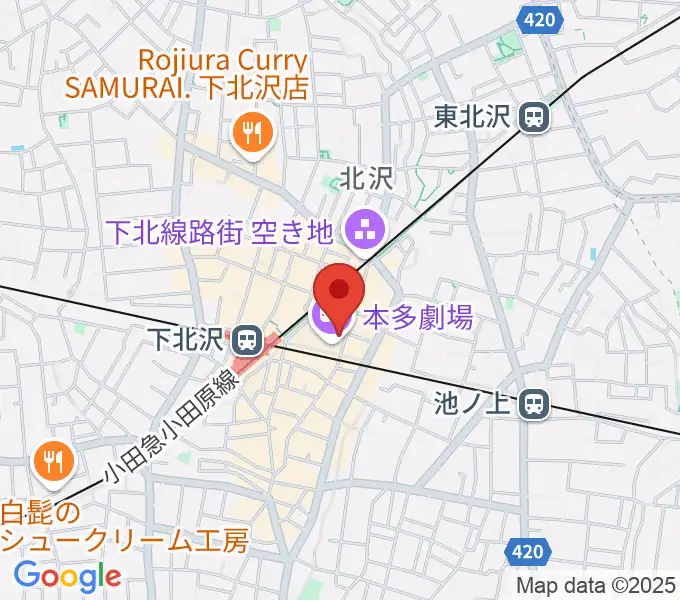 小劇場楽園の地図
